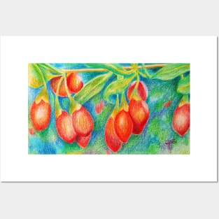 goji berries Posters and Art